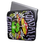 ToadalCoole Blüten- und Froschtypografie Laptopschutzhülle (Vorderseite Links)
