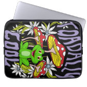 ToadalCoole Blüten- und Froschtypografie Laptopschutzhülle (Vorderseite)
