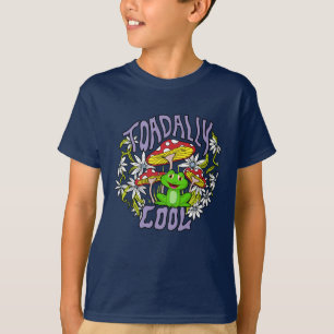 ToadalCoole Blüten- und Froschtypografie T-Shirt