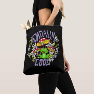 ToadalCoole Blüten- und Froschtypografie Tasche
