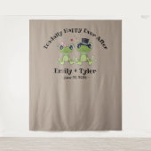 ©Toadally Happy After Frog Couple Rustic Wedding Wandteppich (Vorderseite)