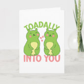 Toadally in You Funny Frog Valentine's Day Pun Karte (Vorderseite)