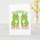 Toadally in You Funny Frog Valentine's Day Pun Karte (Gelbe Blume)