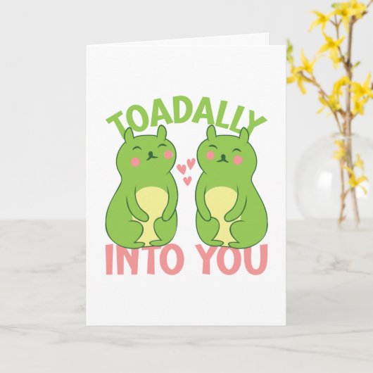 Toadally in You Funny Frog Valentine's Day Pun Karte (Gelbe Blume)