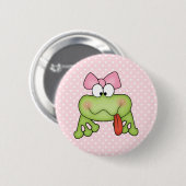 Toadally niedlicher Mädchen-Frosch Button (Vorne & Hinten)
