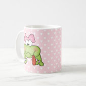Toadally niedlicher Mädchen-Frosch Kaffeetasse (Vorderseite Links)