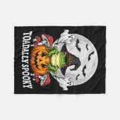 Toadally Soky Funny Halloween Frog On Pumpkin Full Fleecedecke (Vorderseite (Horizontal))