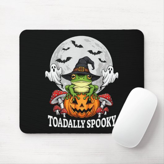 Toadally Soky Funny Halloween Frog On Pumpkin Full Mousepad (Mit Mouse)