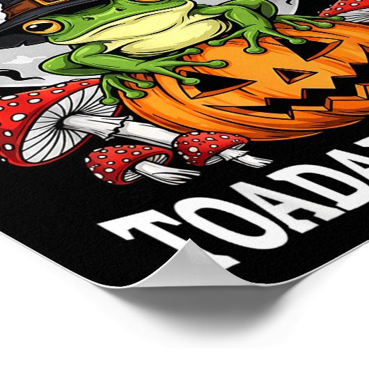 Toadally Soky Funny Halloween Frog On Pumpkin Full Poster (Ecke)