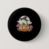 Toadally Soky Funny Halloween Frog On Pumpkin With Button (Vorderseite)