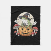 Toadally Soky Funny Halloween Frog On Pumpkin With Fleecedecke (Vorderseite)