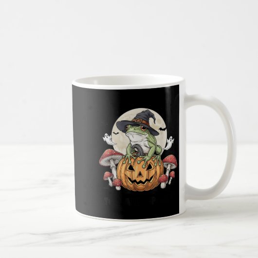 Toadally Soky Funny Halloween Frog On Pumpkin With Kaffeetasse (Rechts)