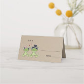 Toadett in Liebe Frog Wedding Table + Menu Card Platzkarte (Vorderseite)