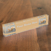 Toadstocker auf einem Tree Trunk Custom Namplate Namensplakette (Seite)