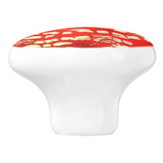 Toadstographie in Rot und Weiß Keramikknauf (Seitenansicht)