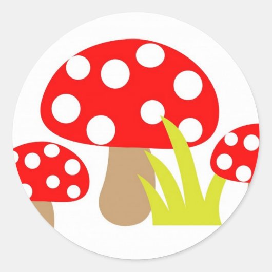 toadstool-220227 toadstool toadstools sind niedlic runder aufkleber (Vorderseite)
