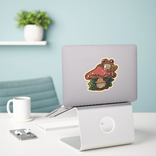 Toadstool Aufkleber (Laptop auf Schreibtisch)