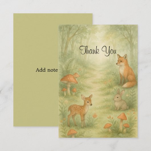 Toadstool Babydusche Danke Karte (Vorne/Hinten)