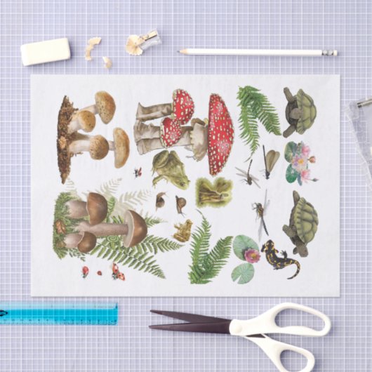 Toadstool entcoupage Papier Waldelemente (Handwerk)