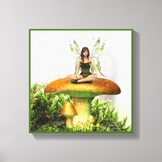 Toadstool Fairy 12" x 12" Wrapped Canvas Leinwanddruck (Vorderseite)