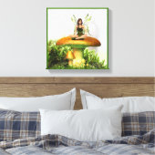 Toadstool Fairy 12" x 12" Wrapped Canvas Leinwanddruck (Insitu (Schlafzimmer))