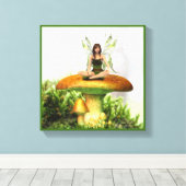 Toadstool Fairy 12" x 12" Wrapped Canvas Leinwanddruck (Insitu (Holzboden))