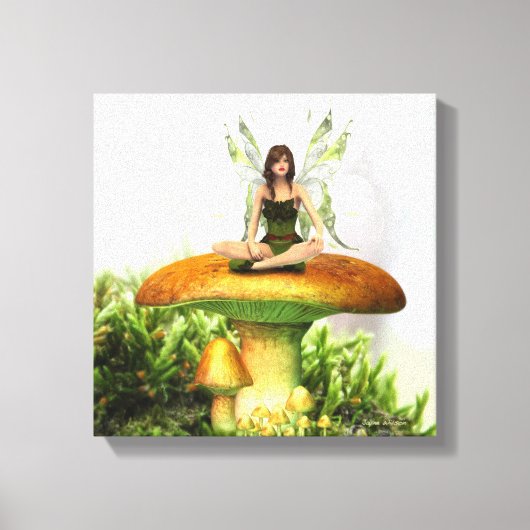 Toadstool Fairy 12" x 12" Wrapped Canvas Leinwanddruck (Vorderseite)