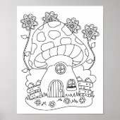 Toadstool Fairy House Farbe Ihre eigene Poster (Vorne)