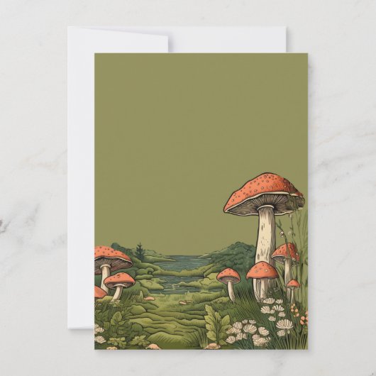 Toadstool Forest Baby Dusche Einladung (Rückseite)