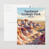 Toadstool Geologic Park Nebraska Postkarte (Vorne/Hinten)