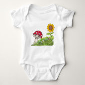 Toadstool mit Sonnenblume- und Baby Strampler (Vorderseite)