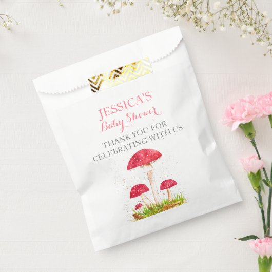 Toadstool Mushroom Wasserfarbe Niedlich Babydusche Geschenktütchen (Versiegelt)