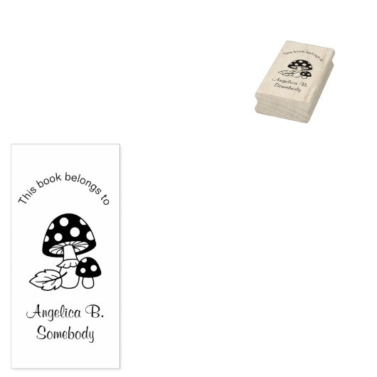 Toadstool Mushrooms Buchzeichen Gummistempel (Stempel)