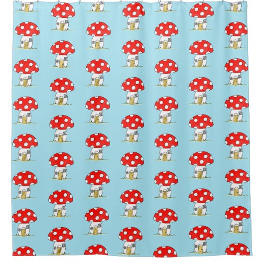 Toadstool Muster Duschvorhang (Vorderseite)