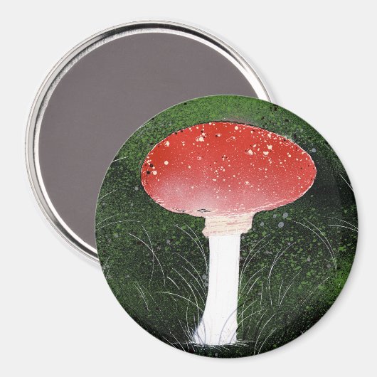 Toadstool Pilz in Moss Umgebung Magnet (Vorderseite/Rückseite)