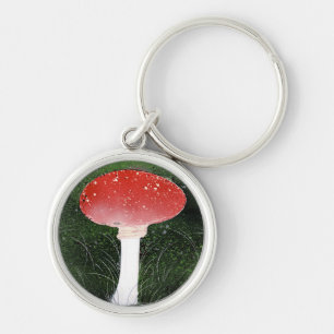 Toadstool Pilz in Moss Umgebung Schlüsselanhänger