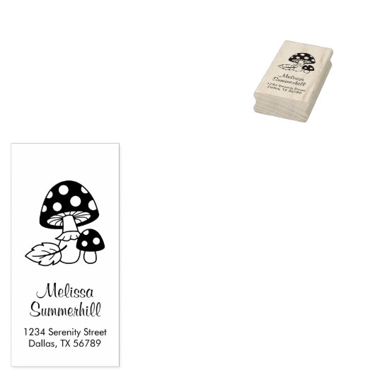 Toadstool Pilzadresse Gummistempel (Stempel)