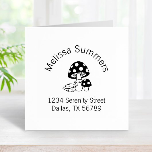 Toadstool-Pilze und Arkadadresse aus Leaf Gummistempel