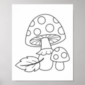 Toadstool Pilzkolorierseite Poster (Vorne)