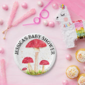 Toadstool Pilzwald Aquarell Rote Natur Pappteller (Party)