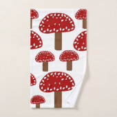 Toadstool Red Forest Mushroom Pattern Badhandtuch Set (Handtuch)