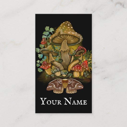 Toadstool Retro Pilze~ Visitenkarten Visitenkarte (Vorderseite)