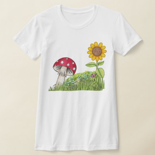 Toadstool und Sonnenblumen T - Shirt von Frauen (Ablage )