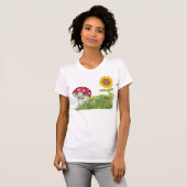 Toadstool und Sonnenblumen T - Shirt von Frauen (Vorne ganz)