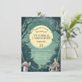 Toadstool Vollmondhochzeit des verzauberten Waldes Einladung (Stehend Vorderseite)