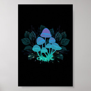 Toadstools in Bushes Poster