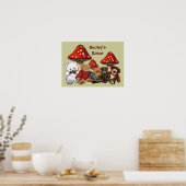 Toadstools & Teddy Bars: Kinderzimmer personalisie Poster (Küche)