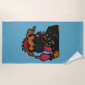 Toalha de praia cachorro maluco strandtuch (Vorderseite)