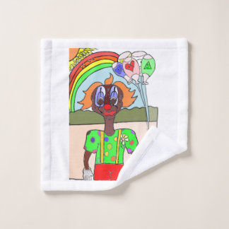 toalha de rosto desenho palhaço com balões  waschlappen