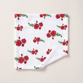 Toalha de Rosto Florida Rosas Vermelhas Waschlappen